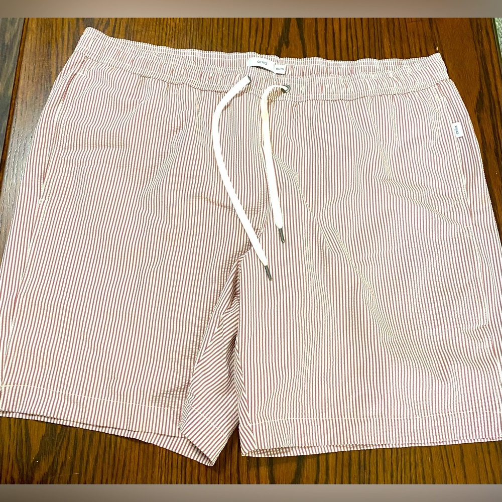 Onia Red Striped Swim Shorts XXL